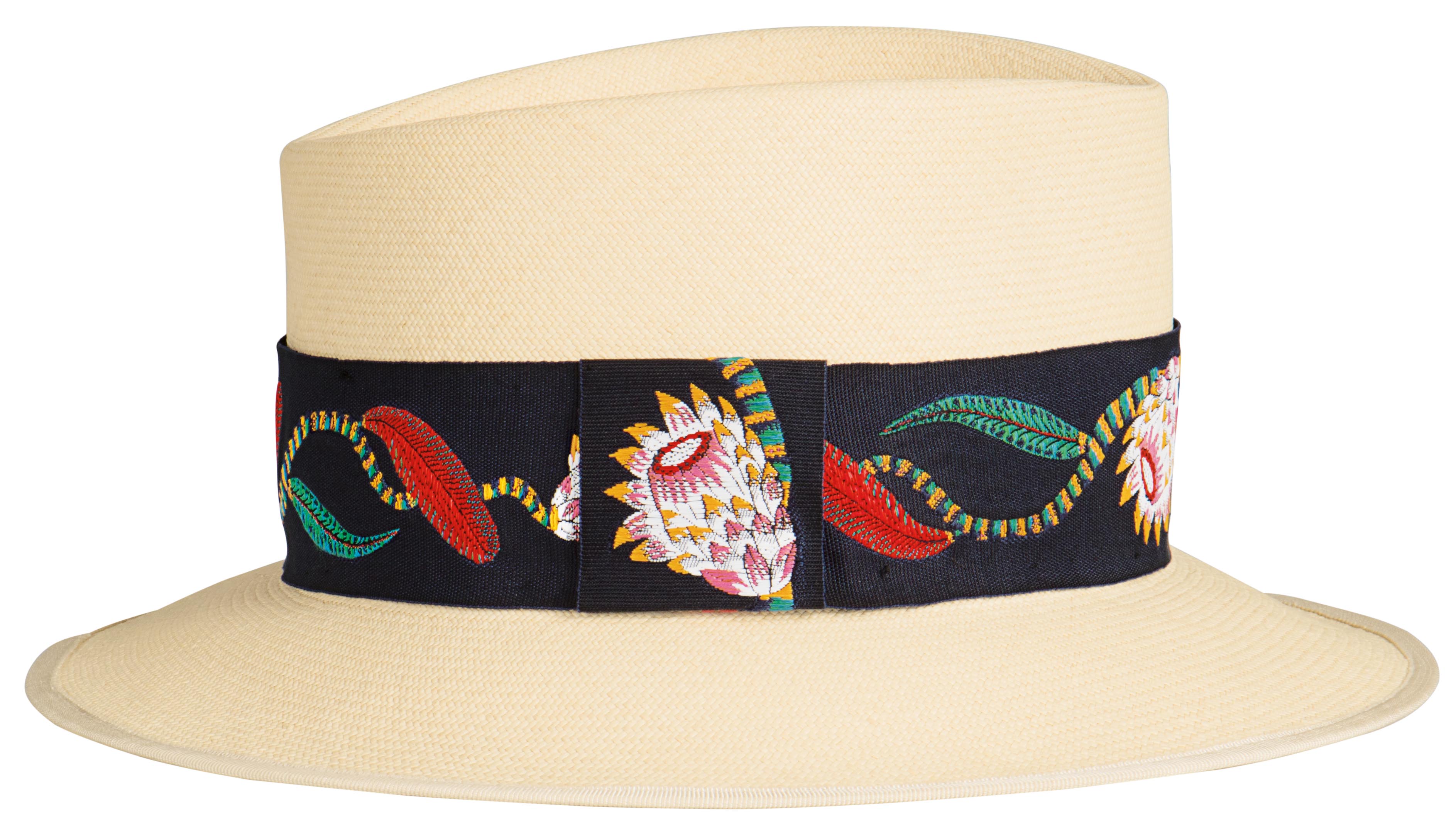 이국적인 리본 장식이 더해진 라피아 모자는 1백만원대로 Hermes 제품.